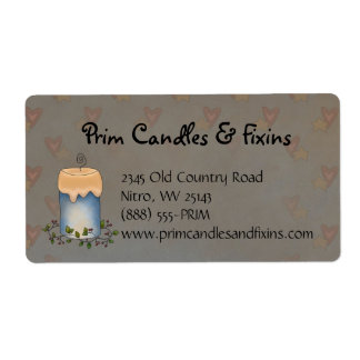 Primitive Country Candle with Berries Label