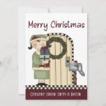 Primitive Country Christmas Rustic Christmas Card<br><div class="desc">Primitive Country Christmas Rustic Christmas Card - Wish your customers or friends & family Merry Christmas this year in primitive country style. You can easily make this Christmas Card uniquely yours by using our design tool. If you need assistance personalizing your Christmas Card, please don't hesitate to reach out. Christmas...</div>