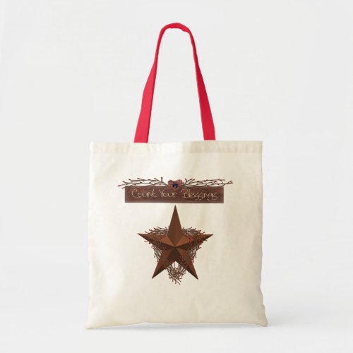 Primitive Country Count Your Blessings Tote Bag
