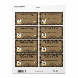 Primitive Country Farmhouse Chicken Shipping Label
