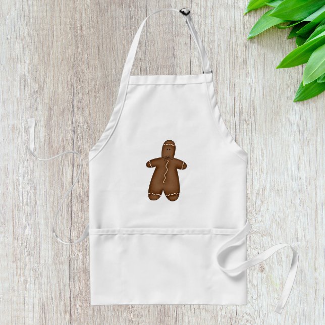 Primitive Country Gingerbread Man with Bow Adult Apron (Creator Uploaded)