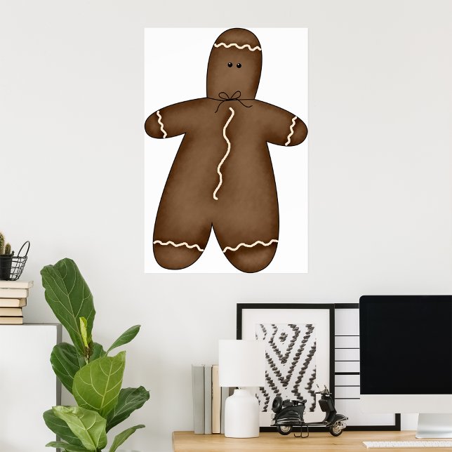 Primitive Country Gingerbread Man with Bow Poster (Creator Uploaded)