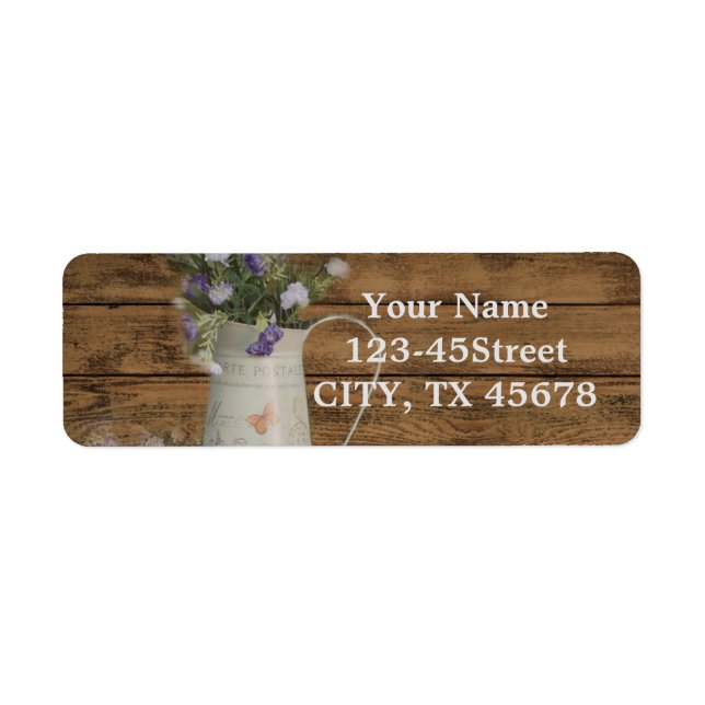 primitive country lavender rustic barn wood label (Front)