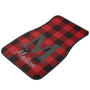 Primitive country lumberjack Red buffalo plaid Car Mat