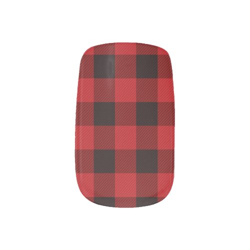 Primitive country lumberjack Red buffalo plaid Minx Nail Art