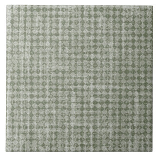 Primitive Country Olive Green Diamond Check Ceramic Tile