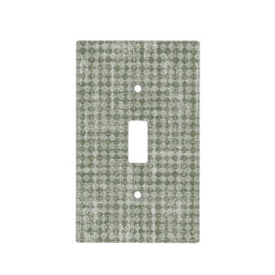 Primitive Country Olive Green Diamond Check Light Switch Cover
