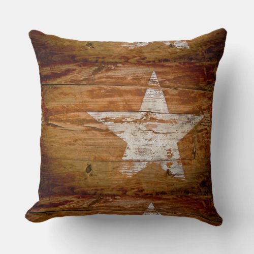 Primitive Country Rustic Barn Wood Star Pillow