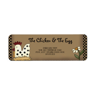 Primitive Country Rustic Farmhouse Chicken Kraft Label