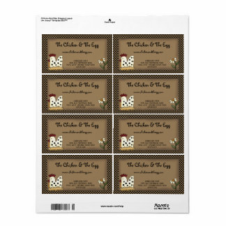 Primitive Country Rustic Farmhouse Chicken Kraft Label