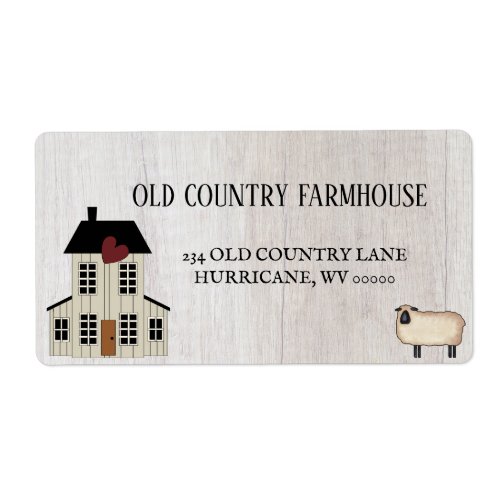 Primitive Country Rustic Old Farmhouse Sheep  Label