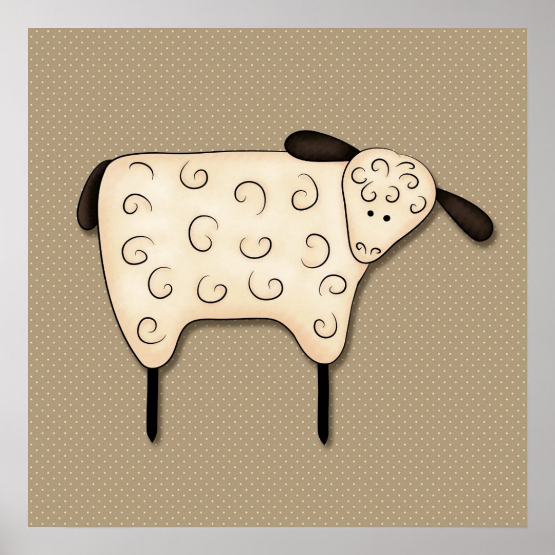 Primitive Country Sheep Decor | Zazzle