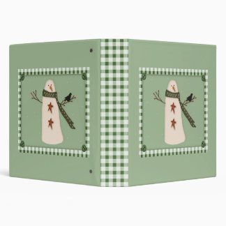 Primitive Country Snowman Binder