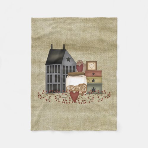 Primitive Country Whimsies Fleece Blanket