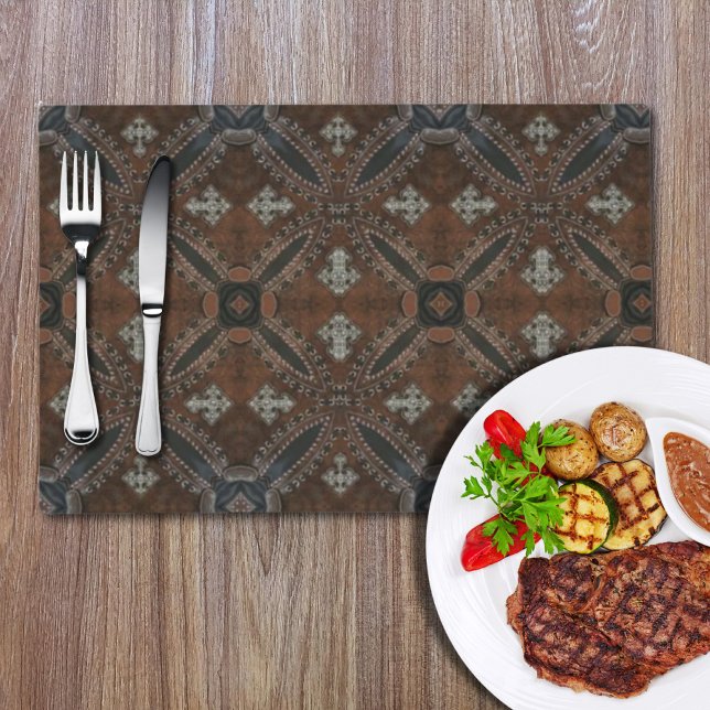 Primitive cowboy western country Tooled Leather Placemat (Primitive cowboy western country Tooled Leather Placemat)