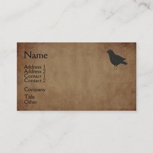 Customizable Primitive Crow Business Card