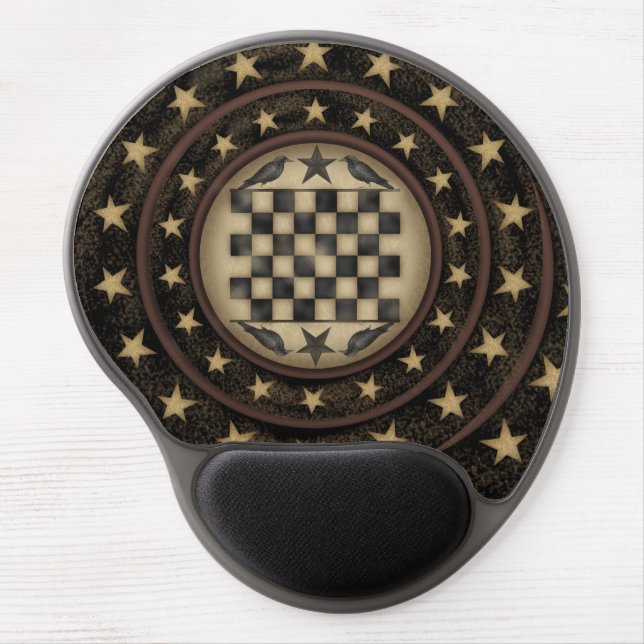 Primitive Crow Checkerboard Gel Mousepad (Front)