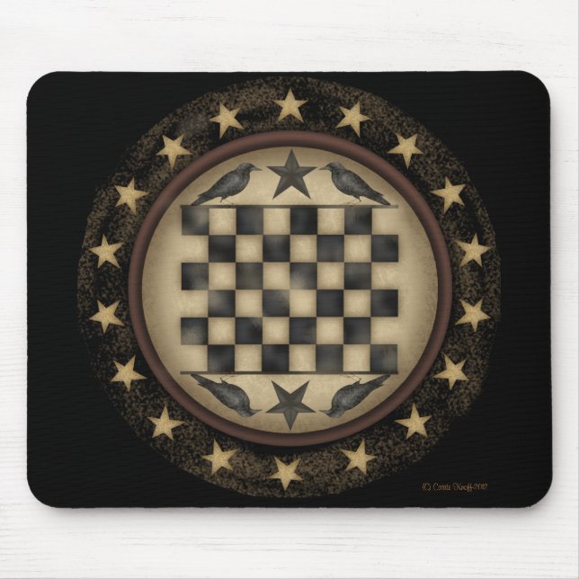 Primitive Crow Checkerboard Mousepad (Front)