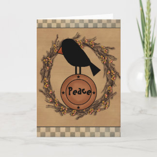 Primitive crow Greeting Card