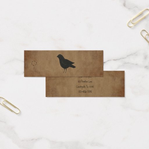 Customizable Primitive Crow Hang Tag Business Card Templates