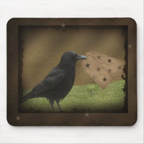 Primitive Crow Hang Tag Mousepad