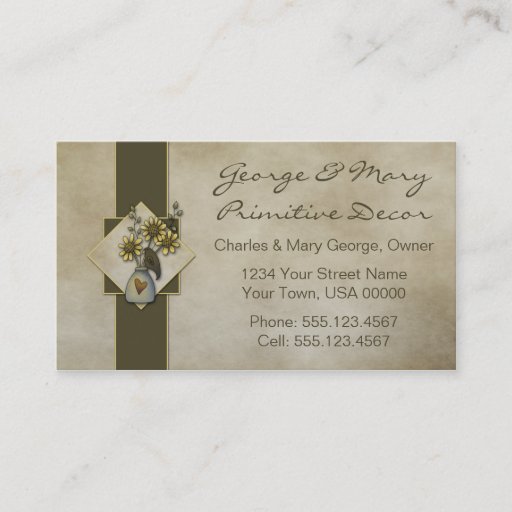 Customizable Primitive Crows and Sunflowers Look Business Cards