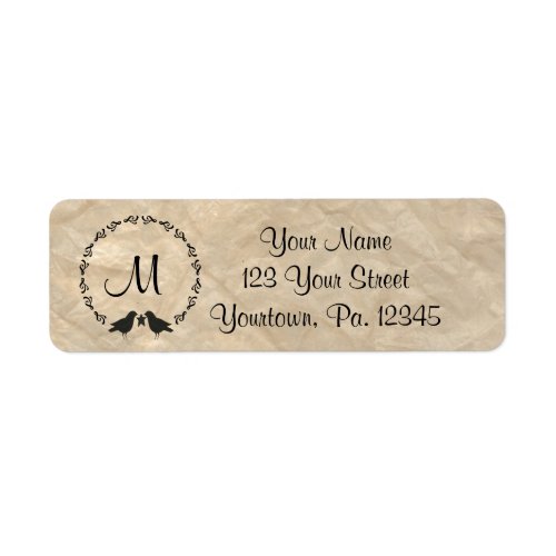 Primitive Crows Custom Initial Address Label