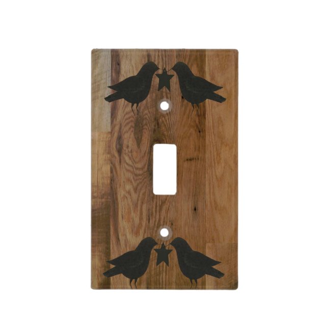 Primitive Crows Light Switch Cover (Front)
