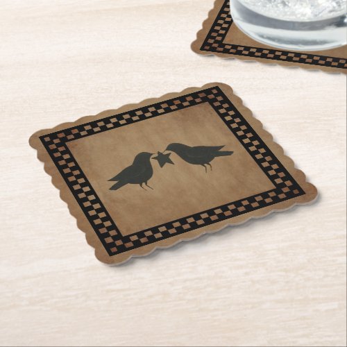 Primitive Crows  Paper Coaster