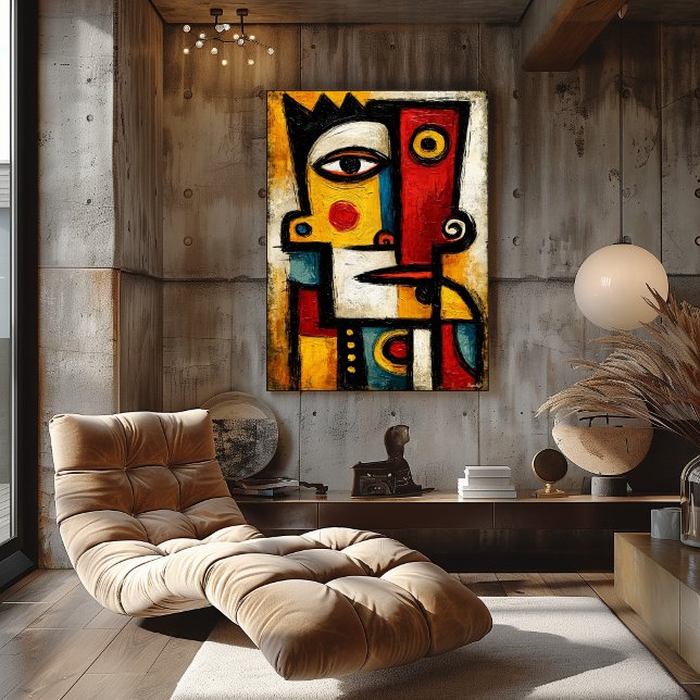 Primitive Cubist King Bold Abstract Geometric Art Poster (Creator Uploaded)