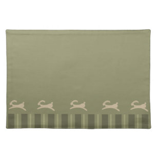 Primitive Easter Bunny Olive Green Placemat