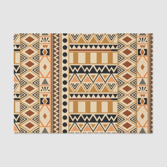 Primitive Ethnic Tribal Pattern in Earth Colors  Tissue Paper (Front)