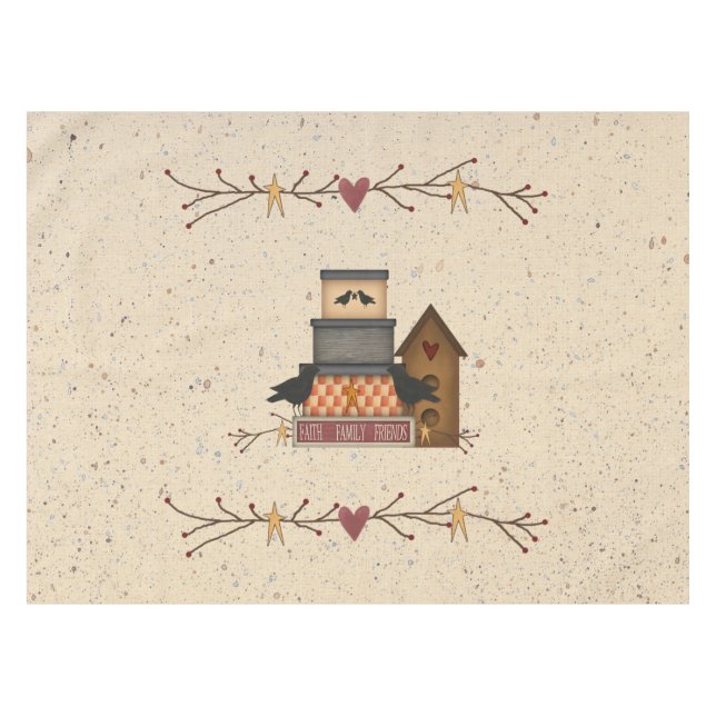 Primitive Faith Family Friends 52 X 70 Tablecloth (Front (Horizontal))