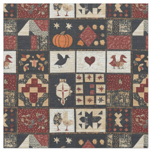 Primitive Farmhouse Appliqué & Geometric Fabric