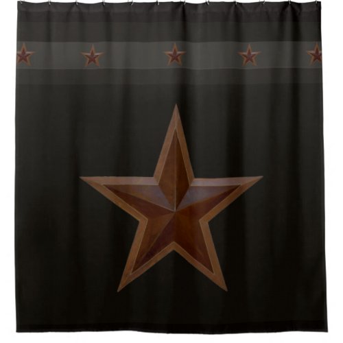 Primitive Farmhouse Barn Star Shower Curtain