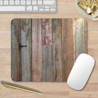 primitive farmhouse western country barn wood mouse pad
