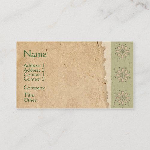 Primitive Floral Cutout Business Card