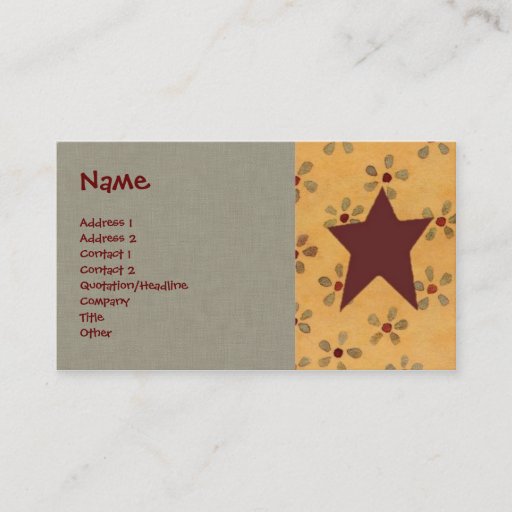 Customizable Primitive Floral Profile Card Business Card