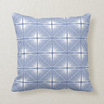 Primitive Geometric Strings In Hydrangea Blue Throw Pillow by AnyTownArt at Zazzle