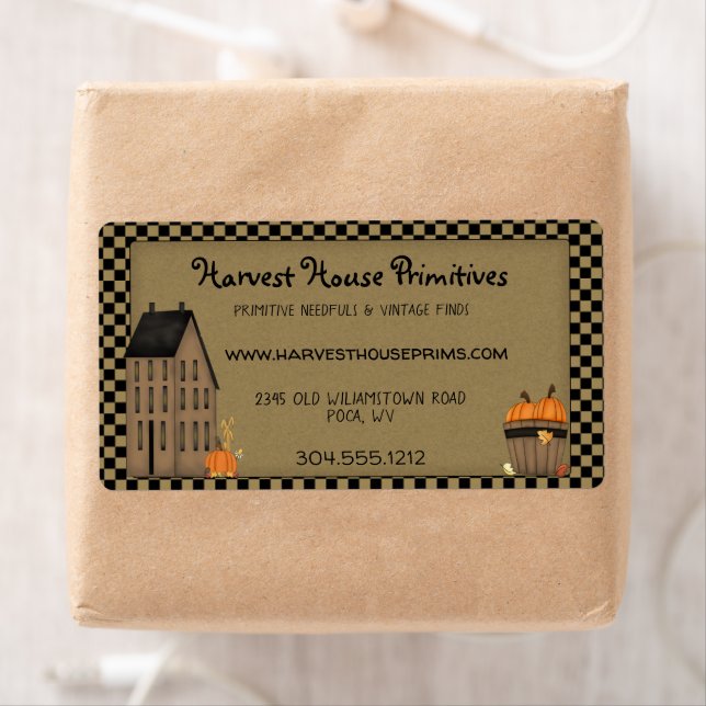 Primitive Harvest Rustic Country Custom Label (Insitu)