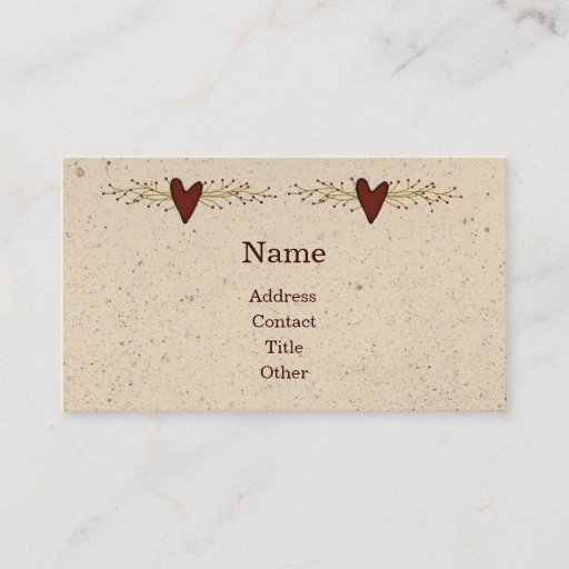 Customizable Primitive Heart Business Card
