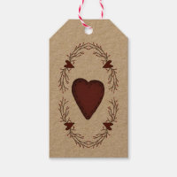 Primitive Heart Gift Tags