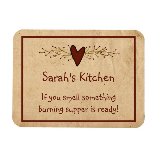 Primitive Heart Kitchen Magnet (Horizontal)