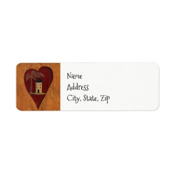 Primitive Heart Label by Eclectic_Ramblings at Zazzle