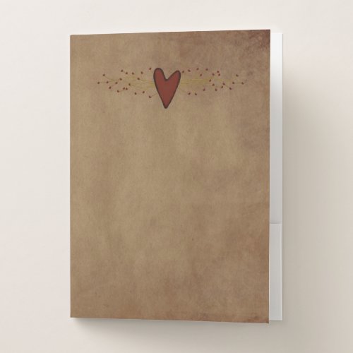 Primitive Heart Pocket Folders