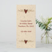 Primitive Heart Rack Card Book Mark (Standing Front)