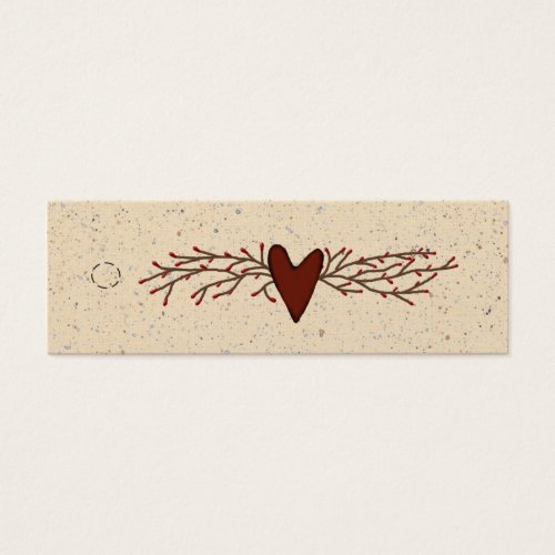 Primitive Heart Skinny Hang Tag Business Card Templates