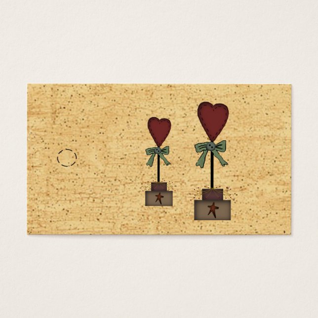 Primitive Heart Topiary Hang Tag (Front)