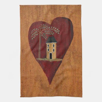 Primitive Heart Towel by Eclectic_Ramblings at Zazzle