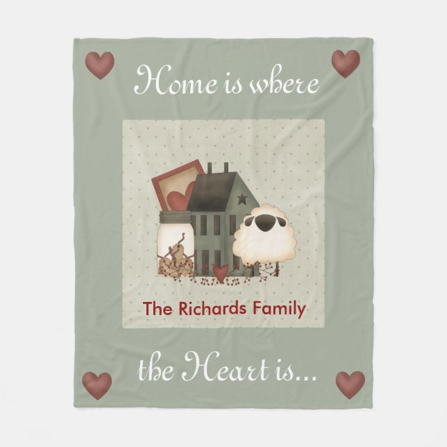 Primitive Homes Fleece Blanket (Front)